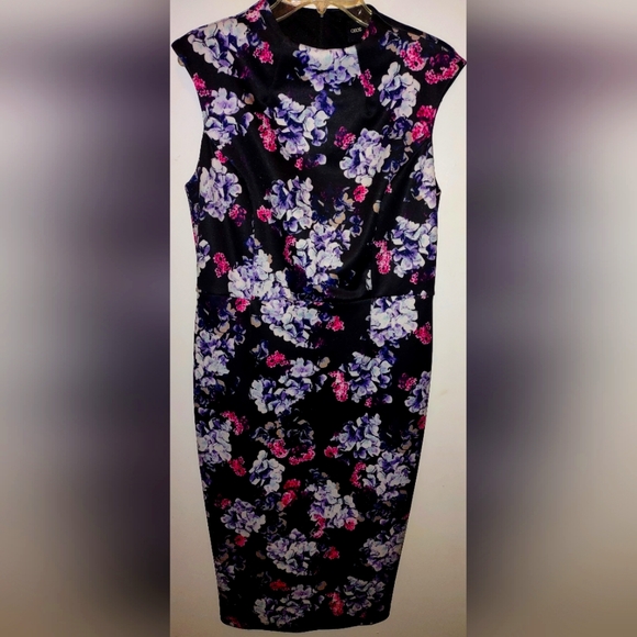 ASOS Midi High Neck Floral Print Dress - Picture 1 of 2